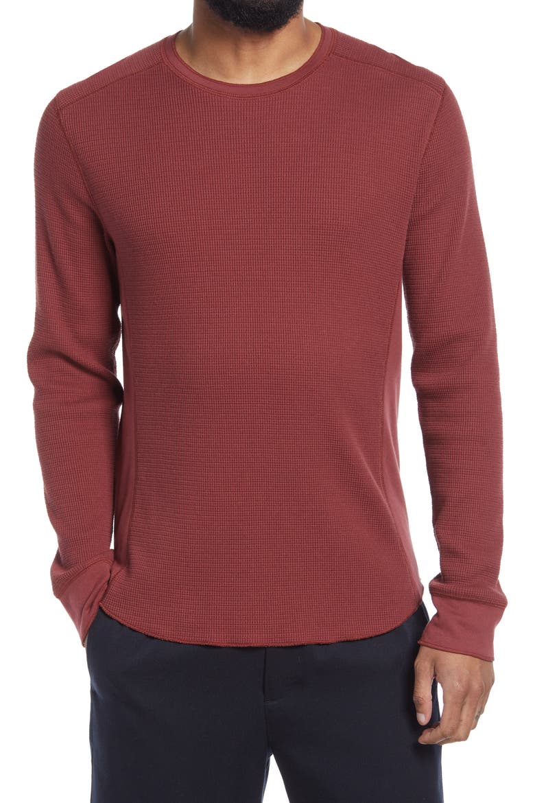 Regular Fit Long Sleeve Thermal Top, Main, color, CINNAMON