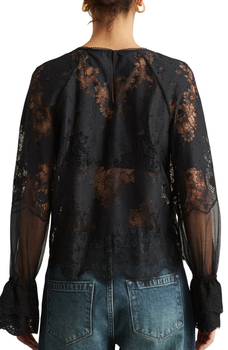 Reiss Emilia Lace Top, Alternate, color, Navy