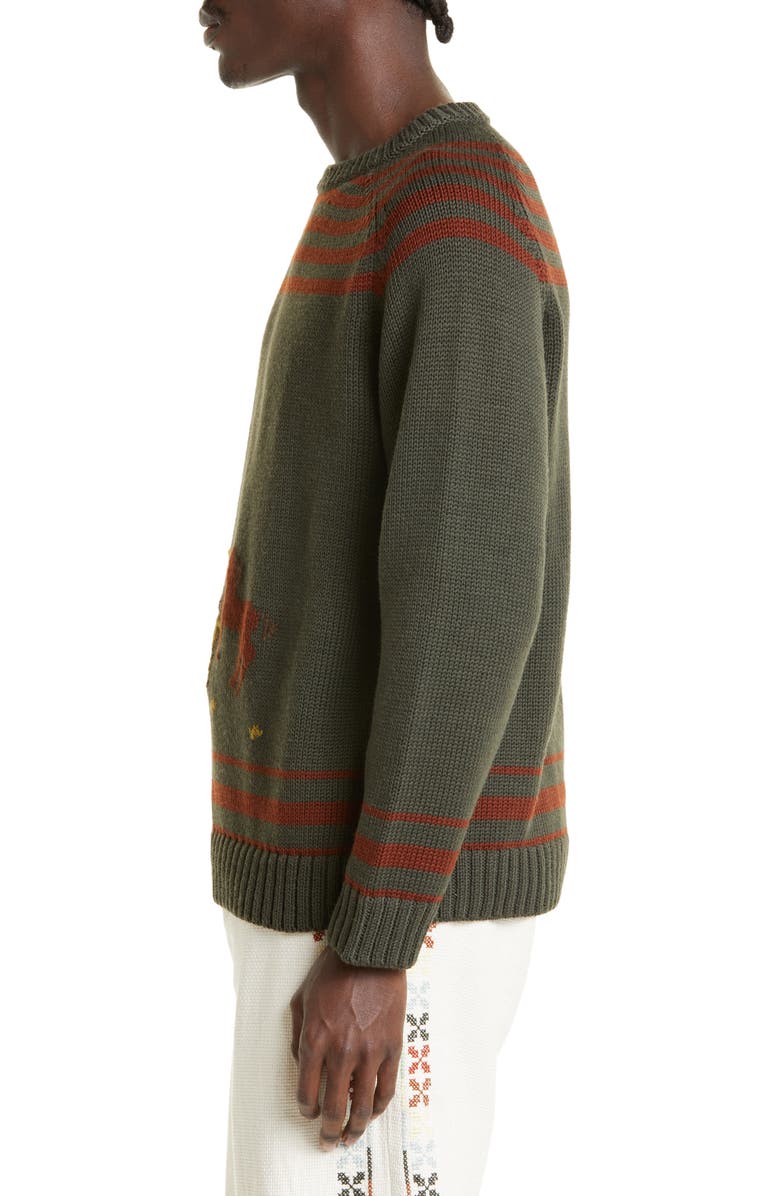 Bode Pony Lasso Boxy Fit Crewneck Sweater, Alternate, color, 