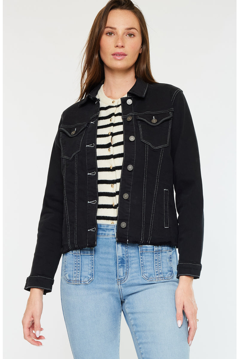Jane Denim Jacket, Main, color, Black