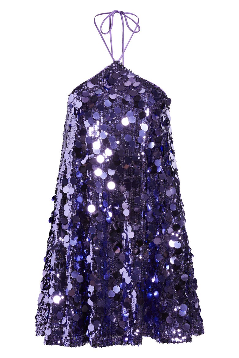 Fluorescent Paillette Minidress, Alternate, color, PURPLE