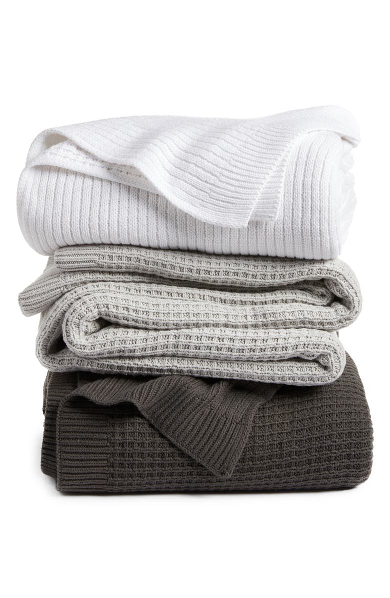 Nordstrom Reversible Knit Blanket, Alternate, color, 