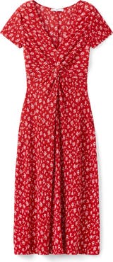 MANGO Print Midi Dress