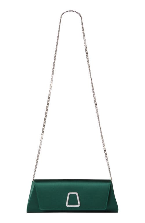 Shop Akris Small Anouk East/west Silk Satin Clutch In 505 Jade