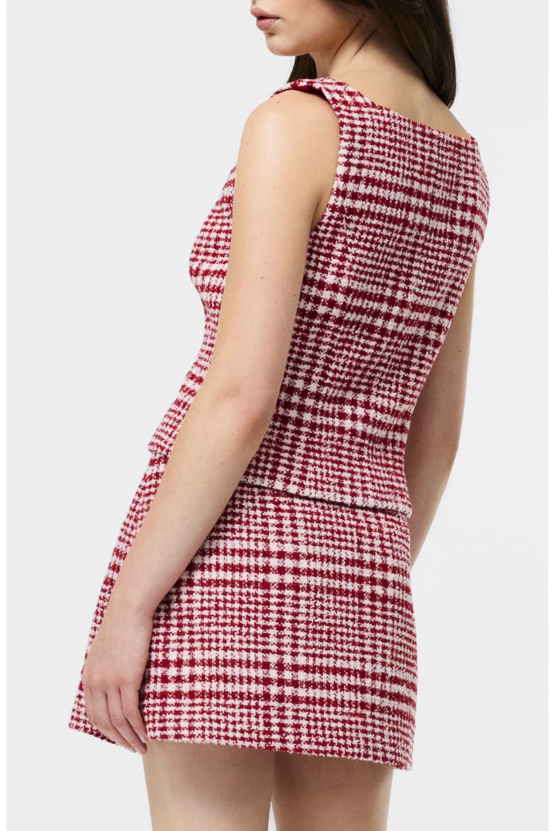 Houndstooth Check Button-Up Vest, Alternate, color, SCARLET MULTI