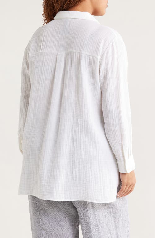 Eileen Fisher Classic Collar Easy Organic Cotton Button-up Shirt