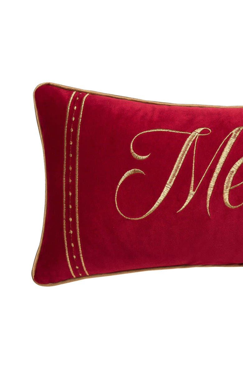 C&F Home Gold Merry Pillow, Alternate, color, Red