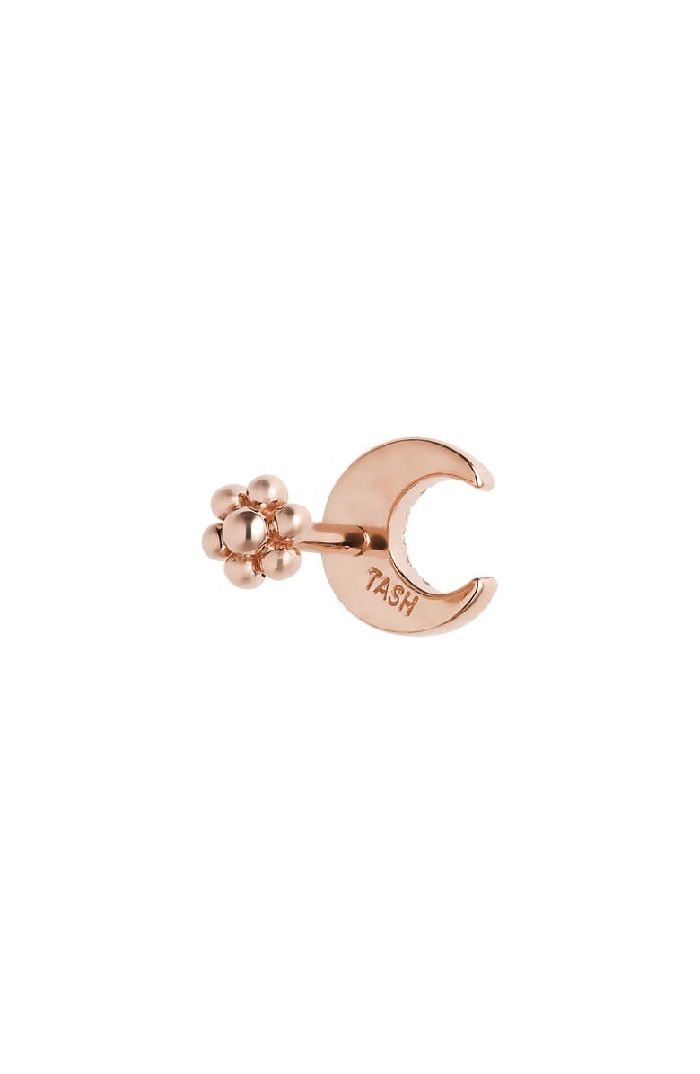 MARIA TASH Diamond Moon Threaded Stud Earring, Alternate, color, Rose Gold