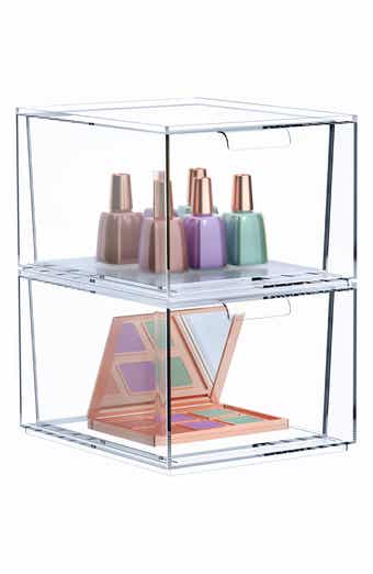 Set of 2 Clear Stackable Storage Bins