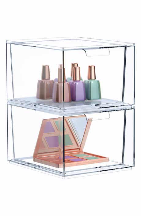Set of 2 Clear Stackable Storage Bins