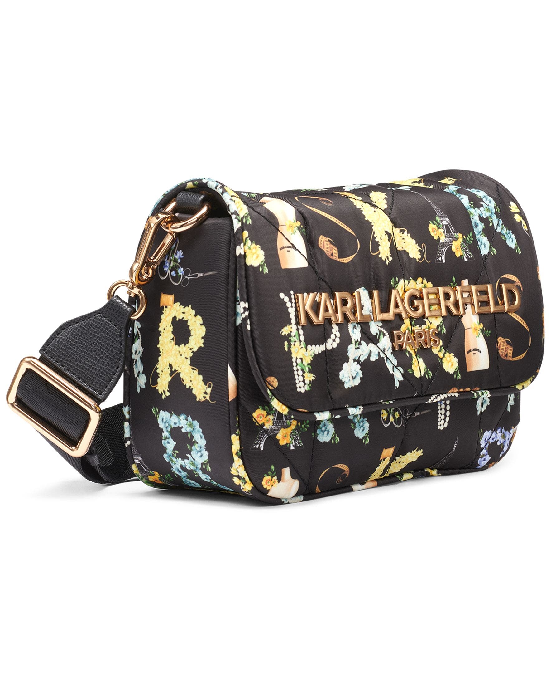 KARL LAGERFELD PARIS Voyage Crossbody, Alternate, color, Black Multi