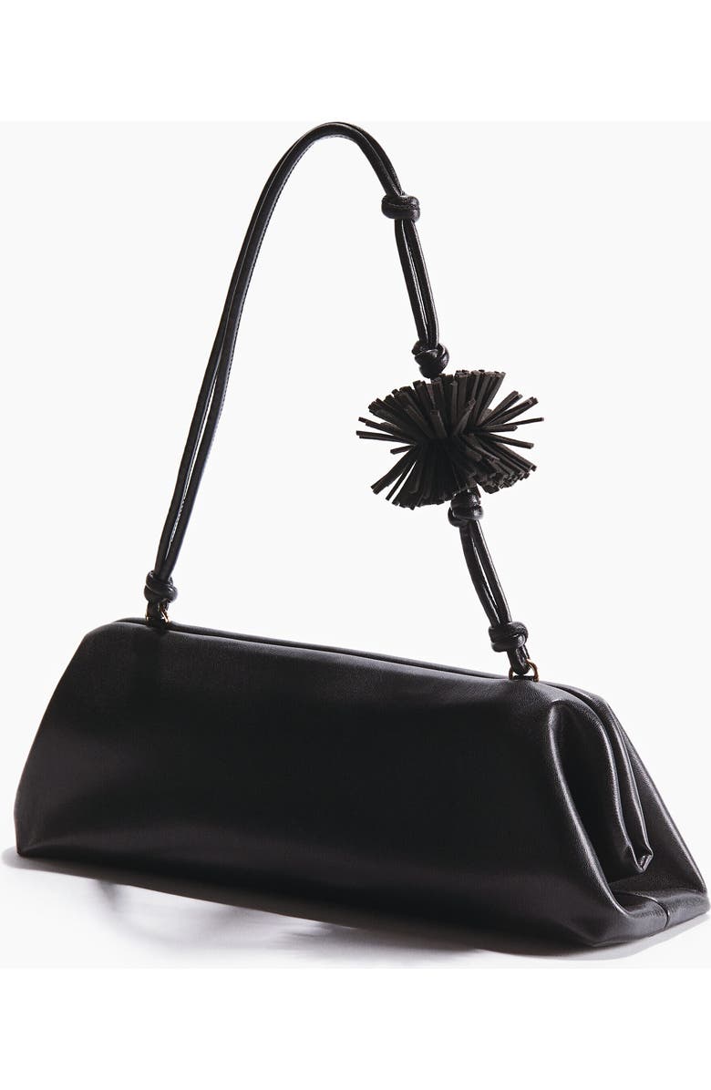 H&M Pompom-detail Shoulder Bag, Alternate, color, Black