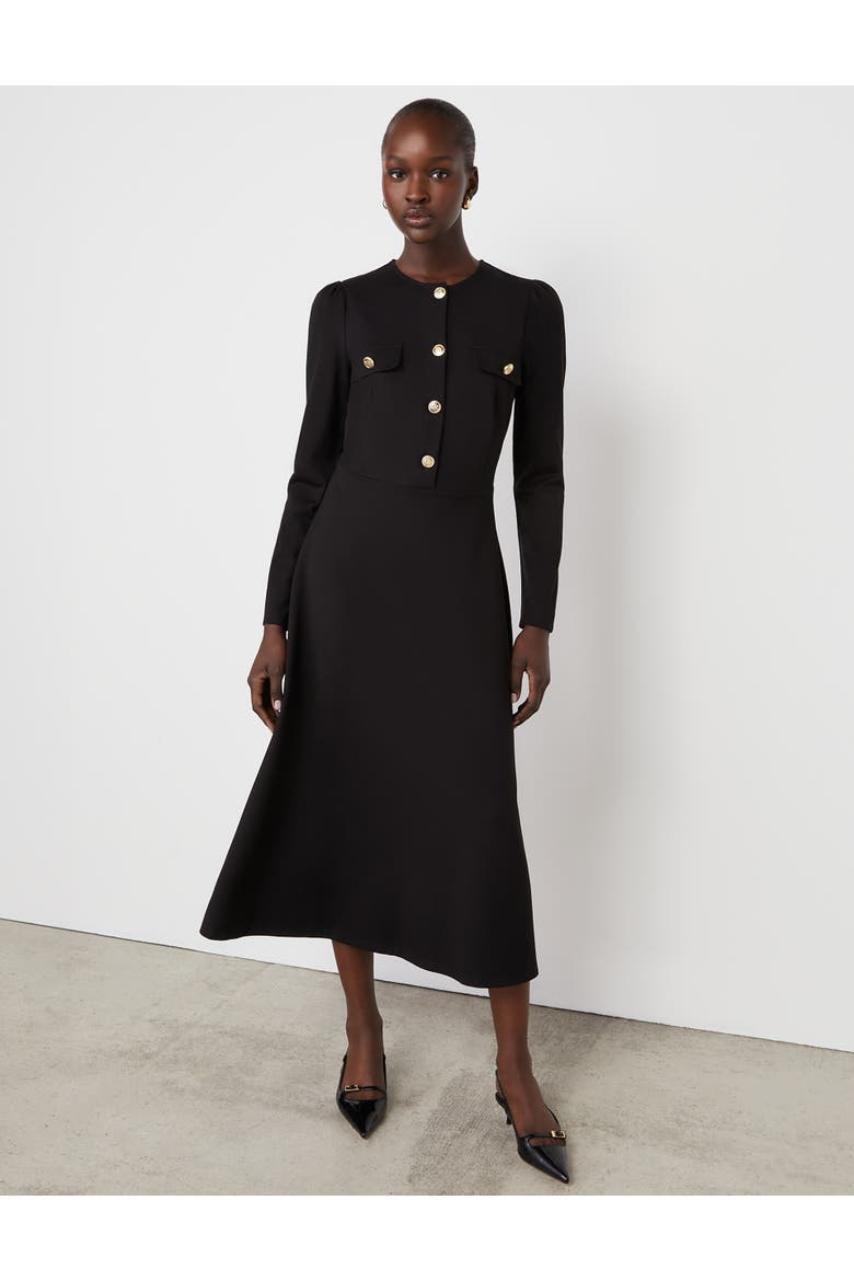 Gilly Ponte Jersey Midi Dress, Alternate, color, Black