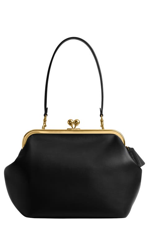 Kisslock Glovetanned Leather Frame Bag