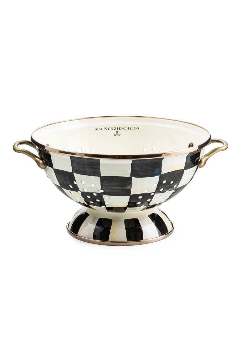 Courtly Check Large Colander, Main, color, BLACK/ WHITE