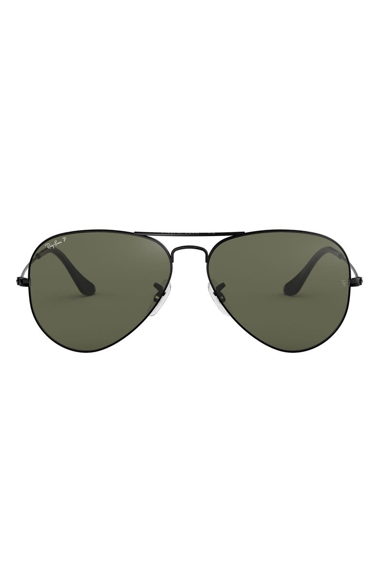 Ray-Ban 58mm Polarized Aviator Sunglasses, Main, color,