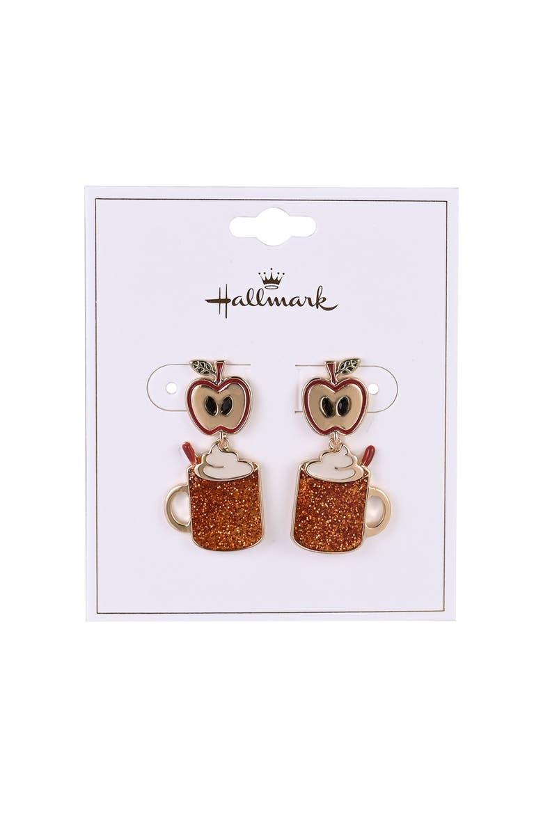 Apple Cider Mug Earrings, Alternate, color, Orange