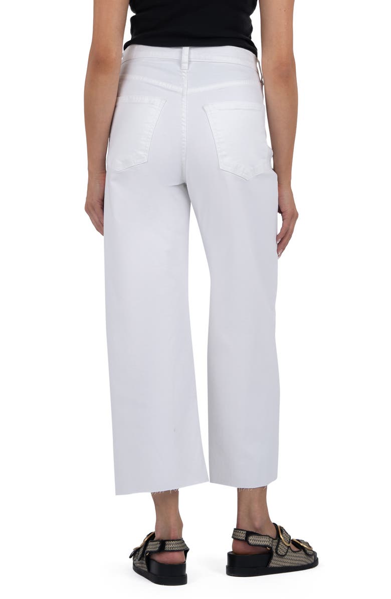 KUT from the Kloth Gwen High Waist Crop Wide Leg Jeans, Alternate, color, Optic White