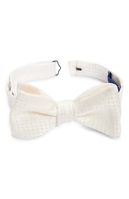 David Donahue Jacquard Silk Bow Tie In Neutral