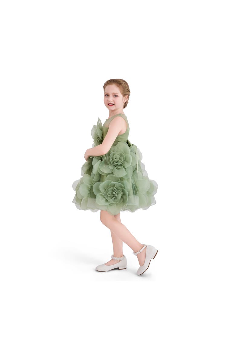 Floral Blooming Flowers Dress, Alternate, color, Green