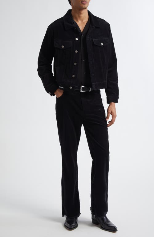 Midnight Rodeo Frayed Hem Velour Bootcut Pants