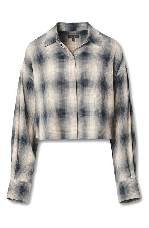 Marin Plaid Crop Button-Up Shirt