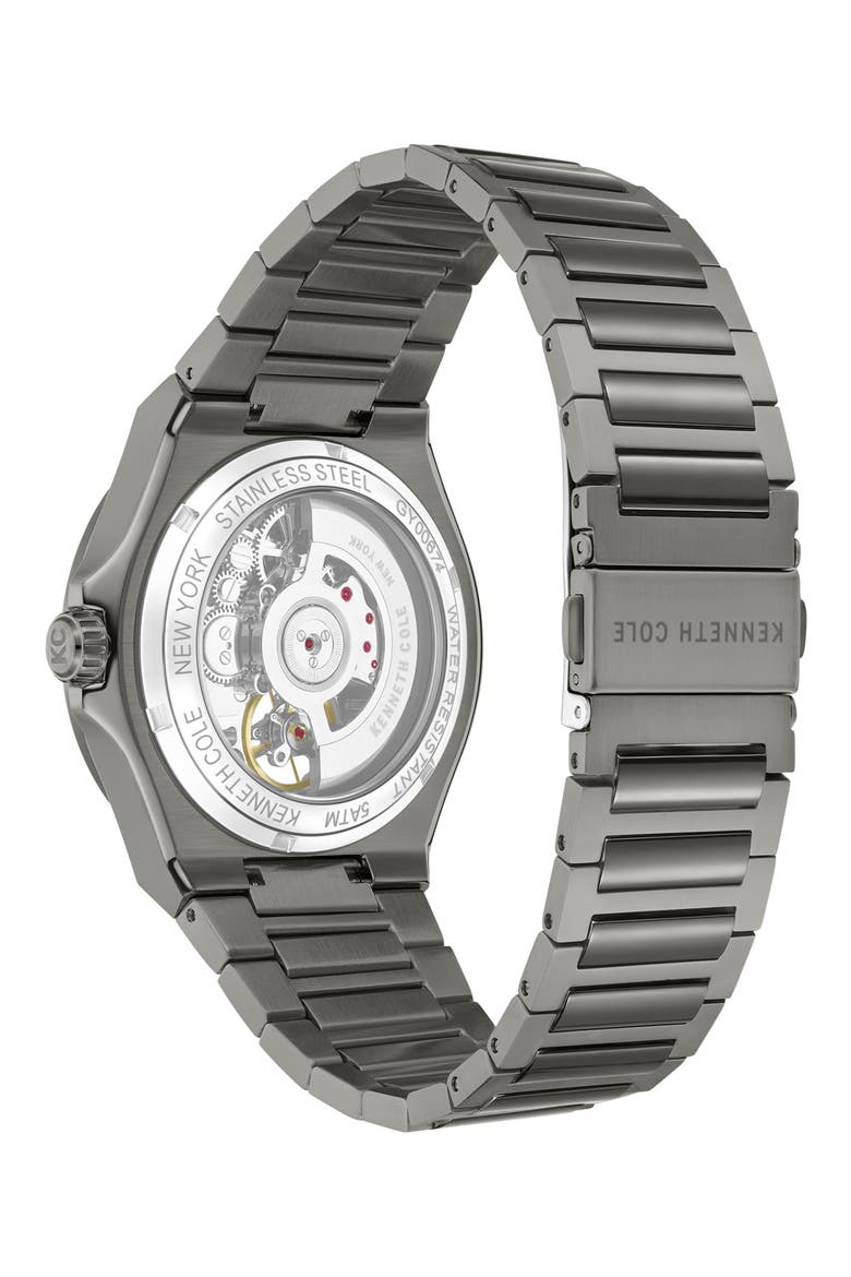Automatic Bracelet Watch, 43.5mm, Alternate, color, GUNMETAL