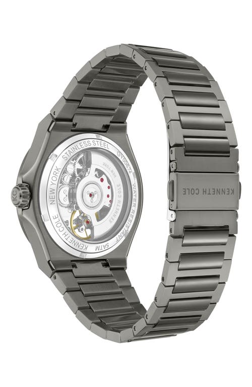 Kenneth Cole New York Automatic Bracelet Watch, 43.5mm In Gunmetal