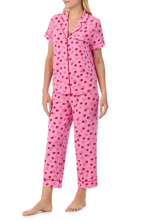 Kate Spade New York Print Crop Pajamas In Pink