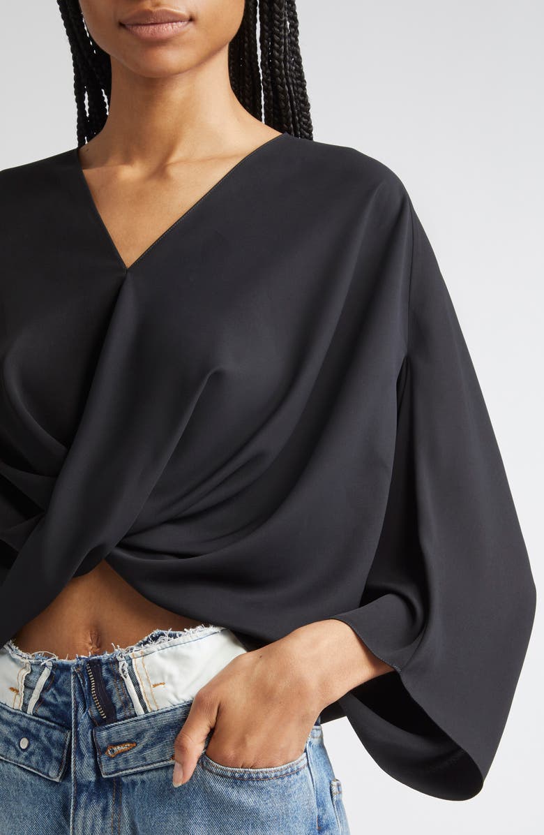 MM6 Maison Margiela Twist Front Top, Alternate, color, Black