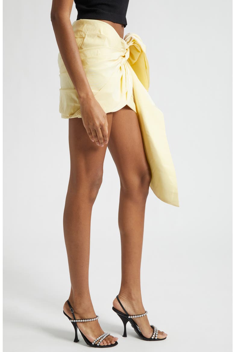 Taffeta Knot Miniskirt, Alternate, color, LIGHT YELLOW