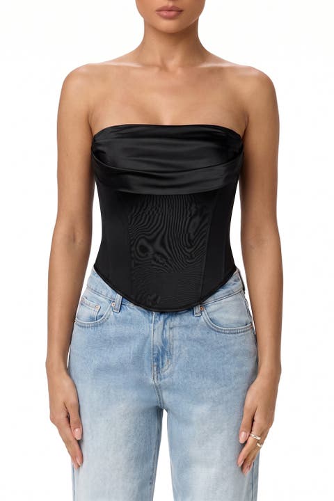 Flora Print Detachable Strap Corset Bustier