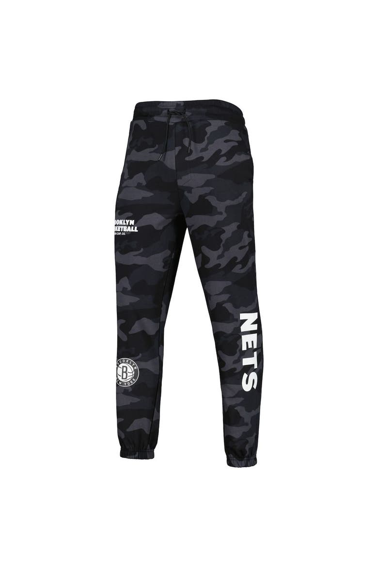 Men's New Era Black/Camo Brooklyn Nets Tonal Joggers, Alternate, color, Black