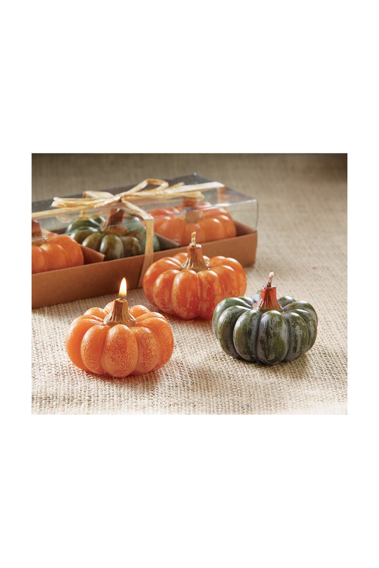Set of 3 Heirloom Pumpkin Candles, Alternate, color, Orange