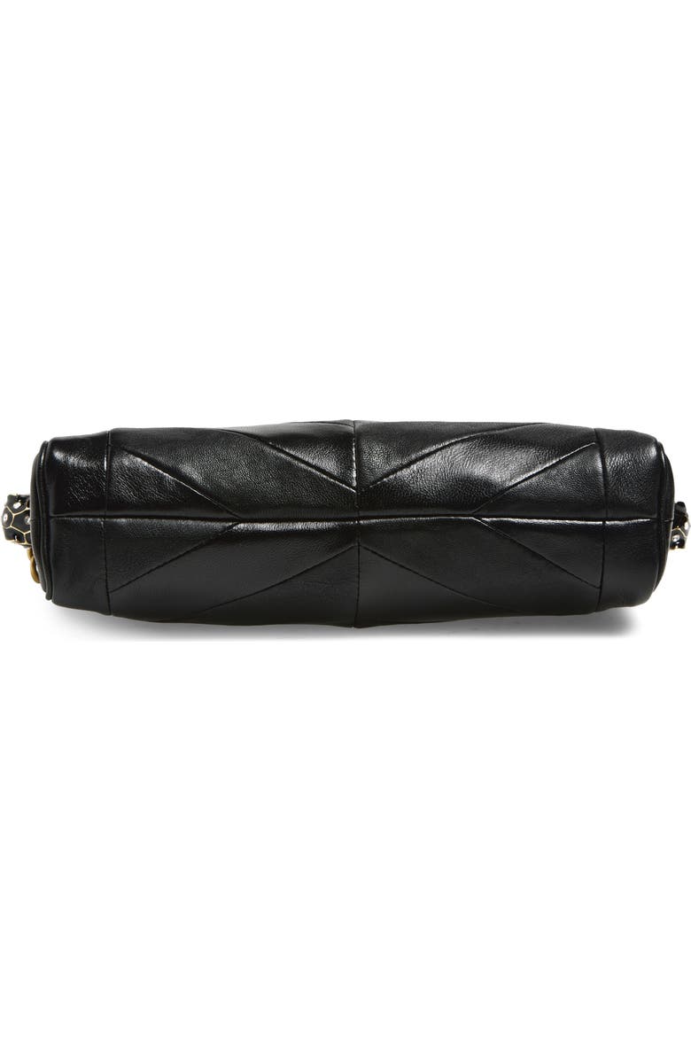 Valentino Garavani Small Panthea Chevron Patchwork Leather Shoulder Bag, Alternate, color, Black