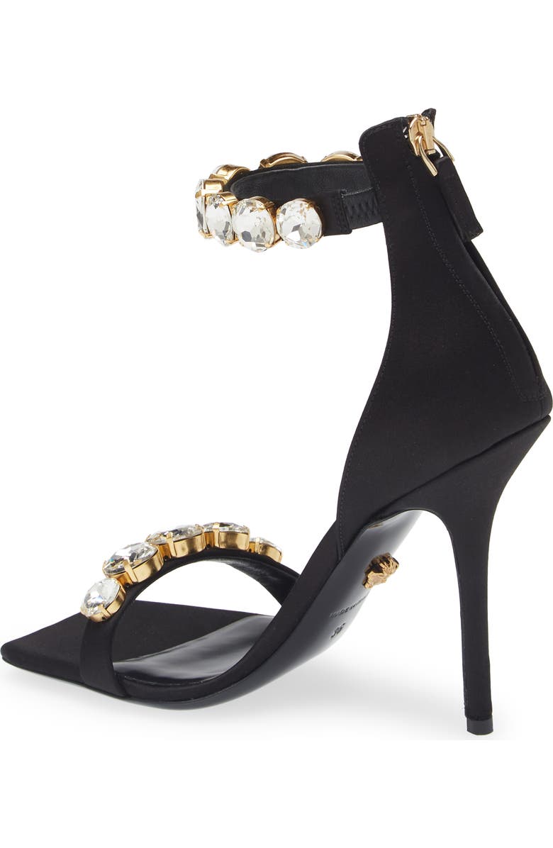 Versace Crystal Embellished Ankle Strap Sandal, Alternate, color,