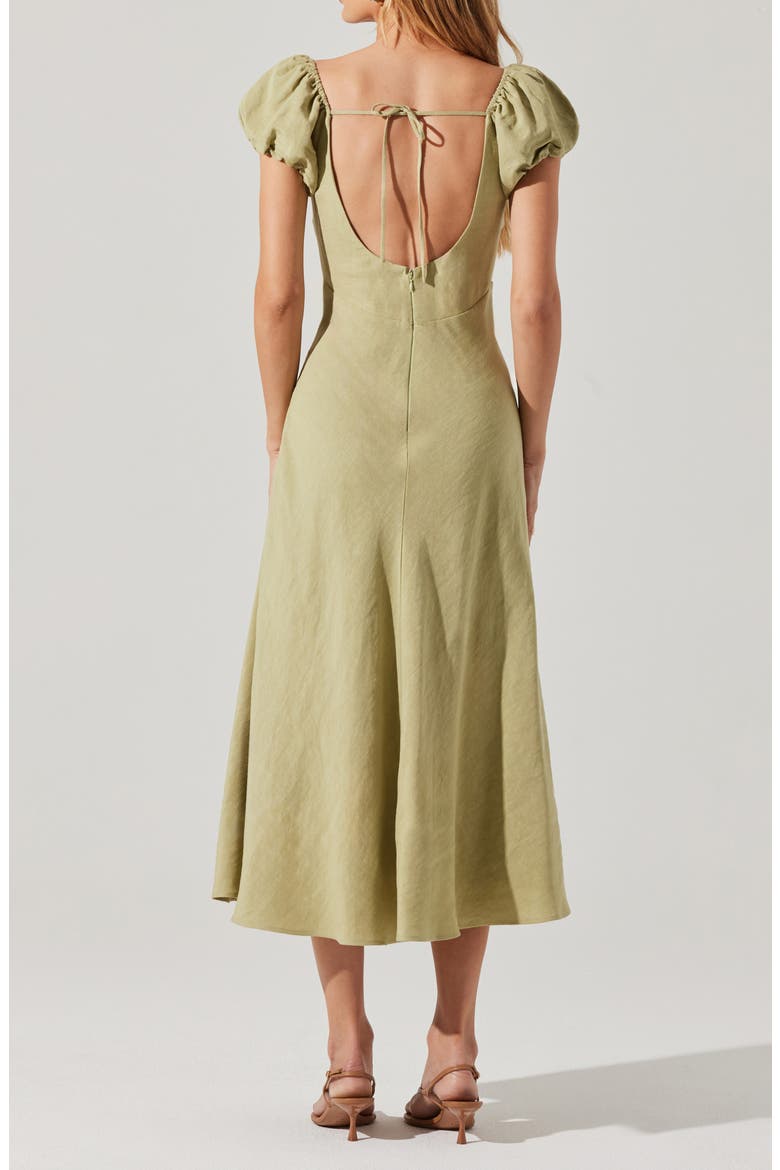 Leocadia Midi Dress, Alternate, color, MATCHA