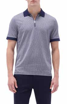 Bugatchi Contrast Trim Zip Polo