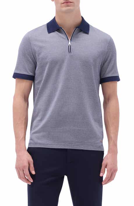 Bugatchi Contrast Trim Zip Polo