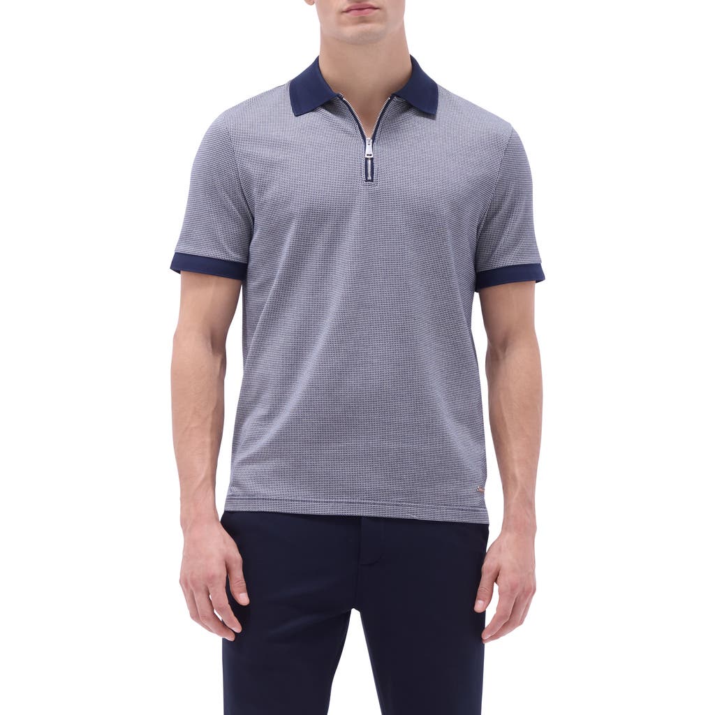 Bugatchi Contrast Trim Zip Polo