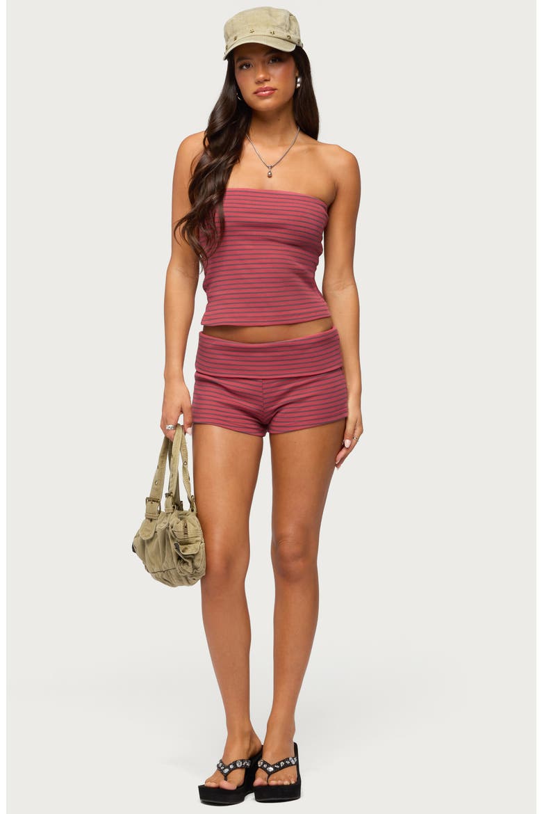 Monikah Stripe Micro Shorts, Alternate, color, RED