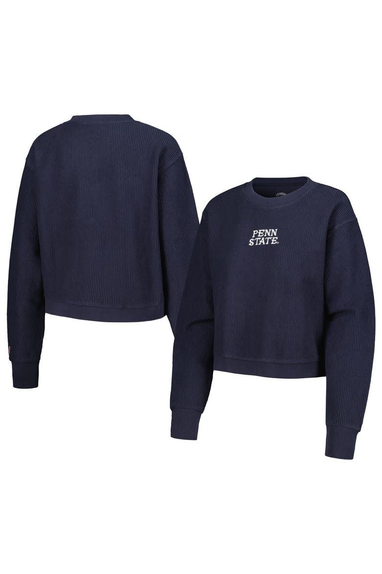 Women's League Collegiate Wear Navy Penn State Nittany Lions Timber Cropped Pullover Sweatshirt, Alternate, color, Navy