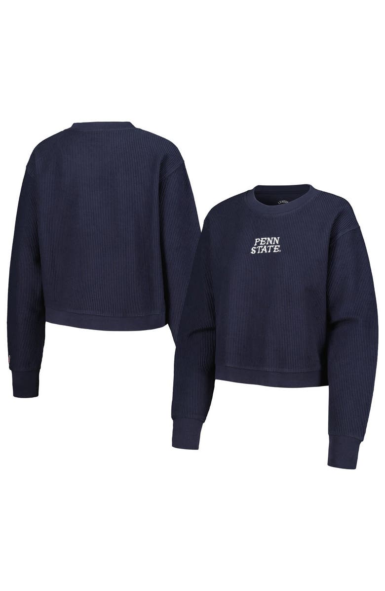 LEAGUE COLLEGIATE WEAR Women's League Collegiate Wear Navy Penn State Nittany Lions Timber Cropped Pullover Sweatshirt, Alternate, color, Navy