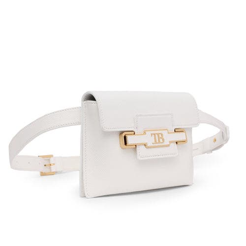 Tiannia Barnes Diamond Belt Bag In White