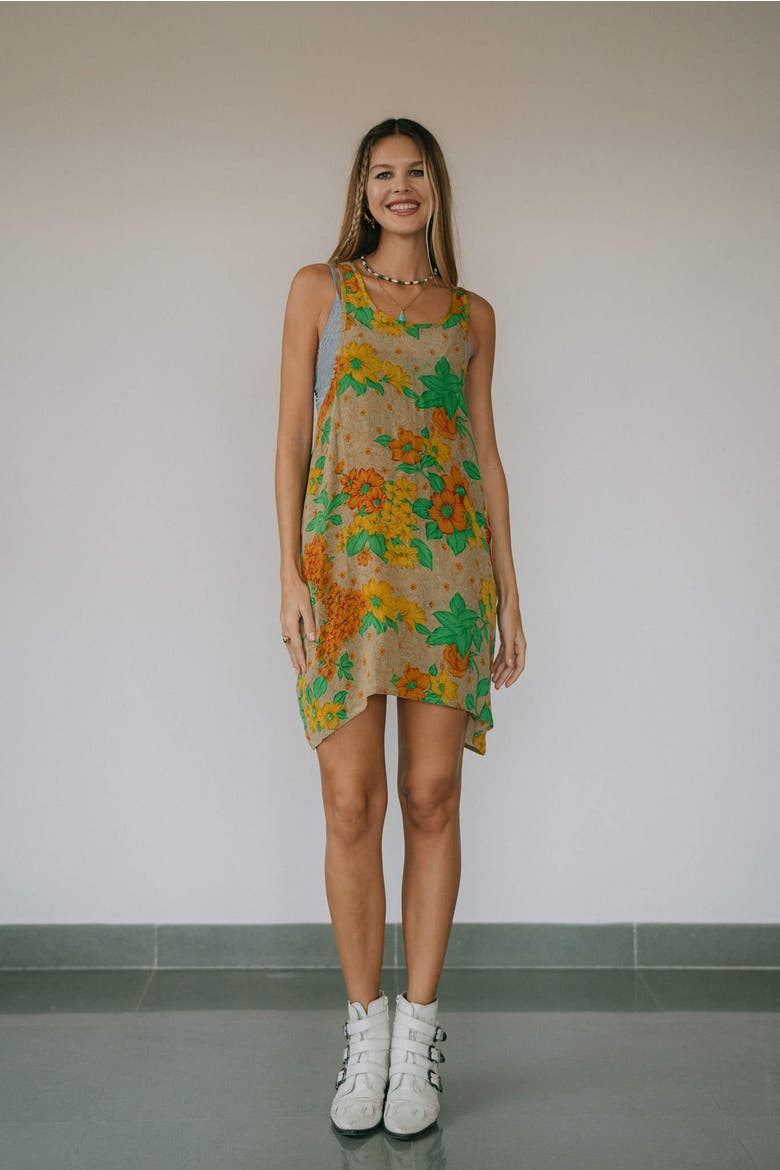 The Sun Dress Thailand, Alternate, color, Taupe & Green Floral