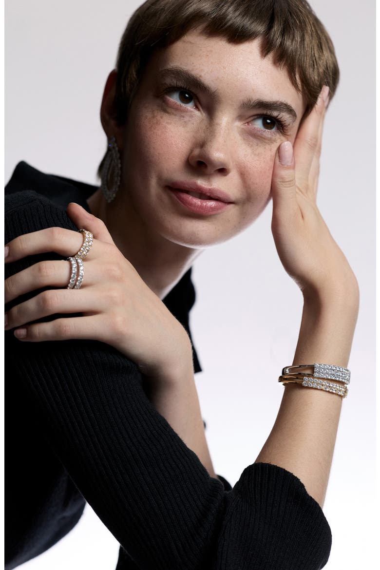 Twinnie Double Ring, Alternate, color, RHODIUM