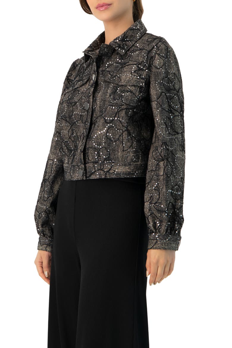 Fantasy Denim Jacket, Alternate, color, Black