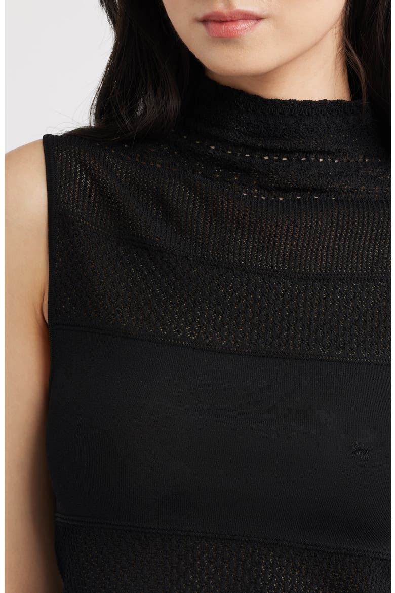 Mira Mock Neck Tank, Alternate, color, BLACK