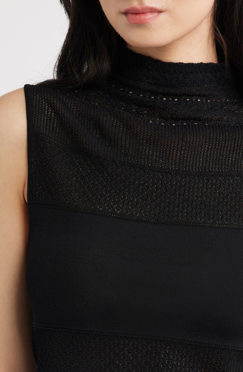 rag & bone Mira Mock Neck Tank, Alternate, color, Black