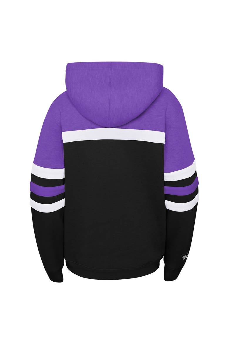 Youth Mitchell & Ness Purple/Heather Gray Toronto Raptors Hardwood Classics Head Coach Pullover Hoodie, Alternate, color, Purple